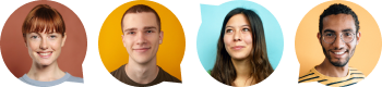 Illustration de jeunes avec fonds colorés pour les services bancaires