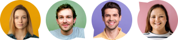 Illustration de jeunes avec fonds colorés pour les services bancaires